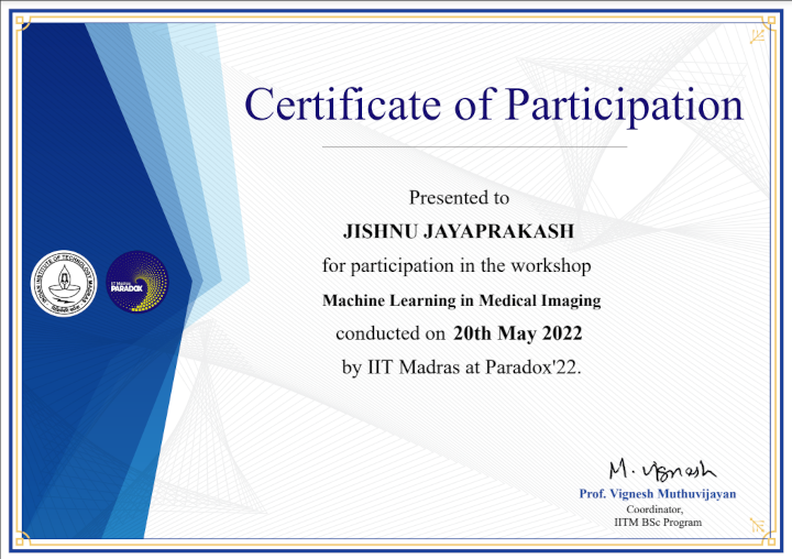 Medical Imaging ML Certificate